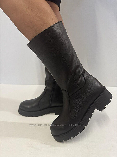 Чоботи жіночі зимові чорні натуральна шкіра С476