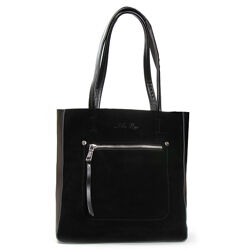 Жіноча сумка чорна натуральна замша код 25-8773