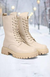 Черевики жіночі зимові бежеві високі С484