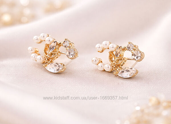  Сережки жіночі золотисті код 2344