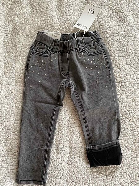 Джинсы на подкладке 98р c&a