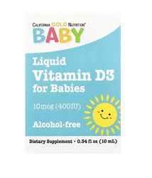 California Gold Nutrition, детский витамин D3, США, оригинал, Iherb