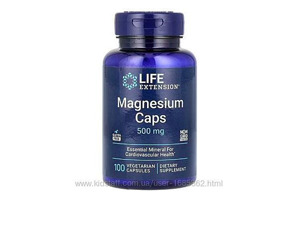 Life Extension Magnesium магний магній 500мг 100 капсул