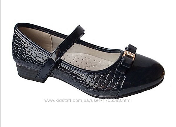 Румынские качественные темно синие туфли для девочек Clibee 31-36 