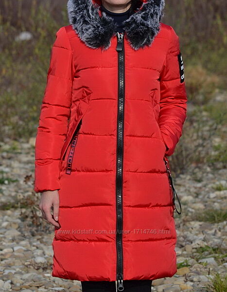 Модне і тепле зимове пальто пуховик куртка