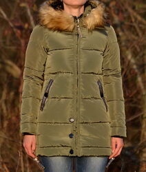 Зимовий жіночий пуховичок куртка подовжена