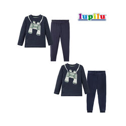 1-2 года пижама для мальчика домашняя одежда реглан кофта штаны с манжетом