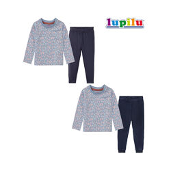1-2 года пижама для мальчика домашняя одежда реглан кофта штаны с манжетом