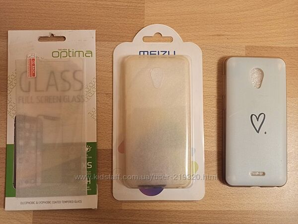 Защитное закаленное стекло и силиконовые чехлы на телефон MEIZU C9 / C9 Pro