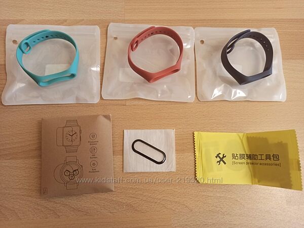 Ремешок и защитное стекло 3D для фитнес браслета Xiaomi Mi Smart Band 3/4