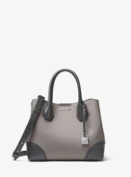 Сумка шкіряна сіра michael kors mercer small