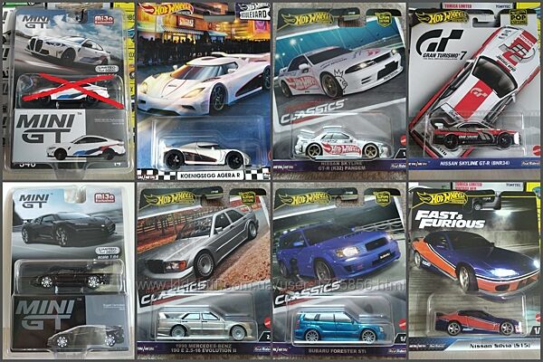 Моделі Hot Wheels/Kyosho/Mini GT/Tomica/Tarmac 800, машинки хот вілс/кіошо
