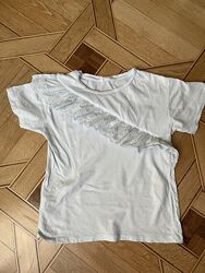 Mango футболка для девочки мята рюш 11-12 лет 152 см