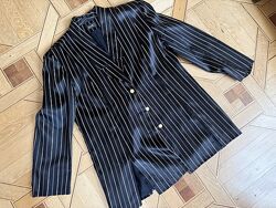 Женский пиджак в полоску черный 46 размер сатин Silhouette Studio