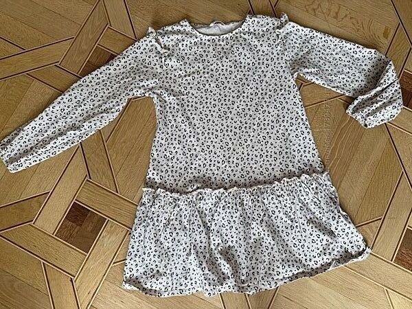 mango платье лео для девочки 164 см 13-14 лет длинный рукав леопард