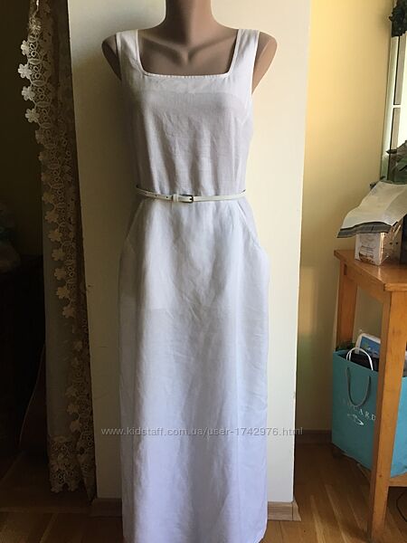 Суперское качественное льняное длинное платье-сарафан приятное к телу