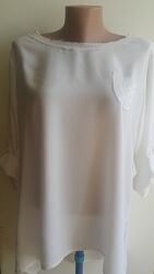 Cтильная модная нежная нарядная итальянская блузочка с прозрачн. паетками