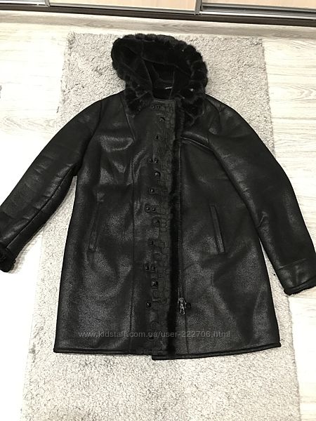 Женская дубленка куртка пальто тёплая с мехом большой размер Киев самовывоз