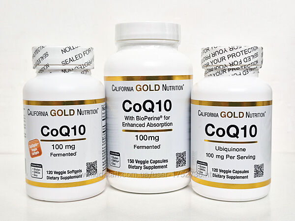 Коензим Q10 California Gold CoQ10 з BioPerine, 100 мг, 120/150 капсул