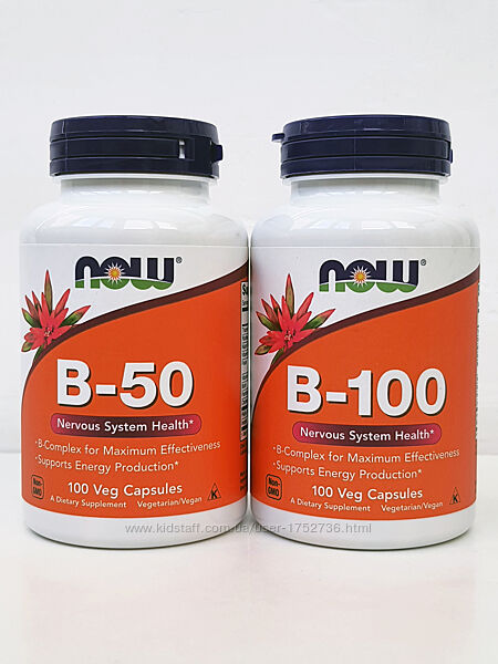 Комплекс вітамінів групи В Now Foods B-50/B-100, 100 капсул