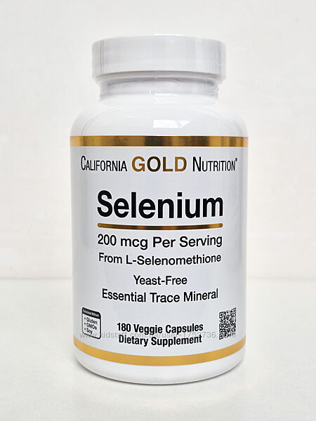 Селен California Gold Nutrition, 200 мкг, 180 капсул