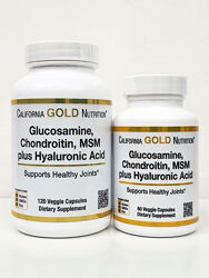 Глюкозамін, хондроїтин, МСМ і ГК California Gold Nutrition, 60/120 капсул