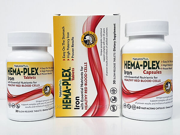 Залізо NaturesPlus Hema-Plex, 30/60 таблеток