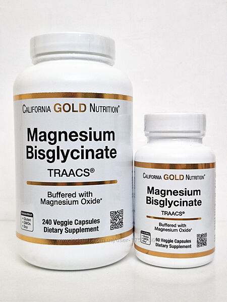 Магній бісгліцинат хелат California Gold Nutrition, 200 мг, 60/240 капсул