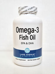 Рибячий жир омега-3 Lake Avenue Nutrition, 1250 мг, 120 капсул