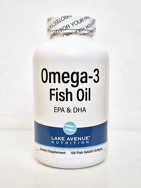 Рибячий жир омега-3 Lake Avenue Nutrition, 1250 мг, 120 капсул