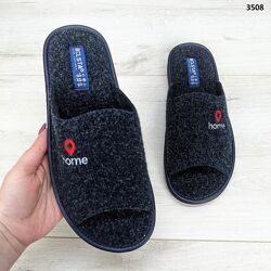 Тапочки мужские Белста фетровые с открытым носком вышивкой 3508