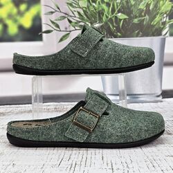 Тапочки мужские Inblu зеленые фетровые на полиуретановой подошве 6035