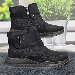 Ботинки дутики женские зимние Paolla черные на молнии 4726