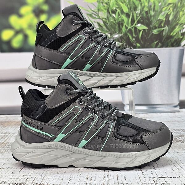 Кроссовки зимние на меху подростковые Sayota серые 5987