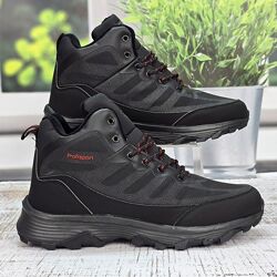 Кроссовки зимние мужские высокие на меху Stilli черные большие размеры 6037