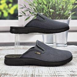 Тапочки мужские домашние Inblu серые на полиуретановой подошве 6041