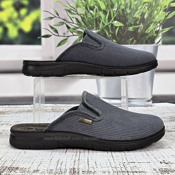 Тапочки мужские домашние Inblu серые на полиуретановой подошве 6041