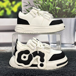 Кроссовки детские для девочки Paliament белые с черным демисезонные 5618-3