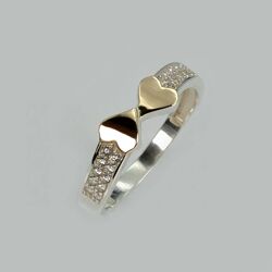 Каблучка зі срібла з золотими вставками