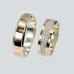 Пара срібних обручек з пластинами золота