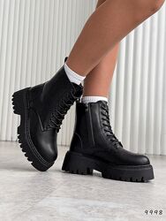 Черевики жіночі Ella чорні, натуральна шкіра Зима