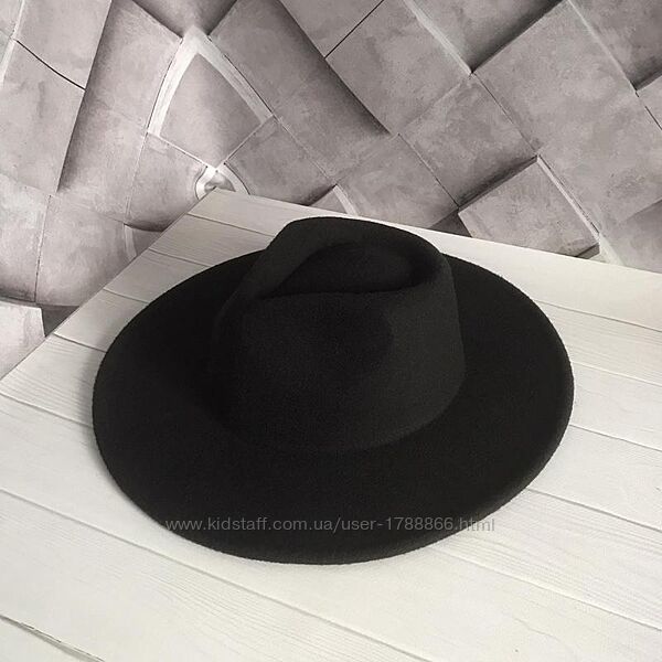 Шляпа Федора унисекс с широкими полями черная