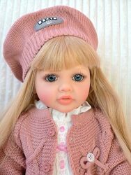 Лялька Реборн 55 см вініл-силіконова Дарина в наборі з соскою, пляшкою