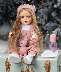 Лялька Реборн  55 см вініл-силіконова Марго в наборі з соскою, пляшкою