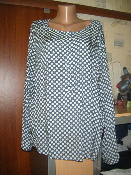 Комфортная блуза в горох, размер XL-18-52