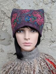 зимова шапочка Лада - овеча вовна, ручна робота