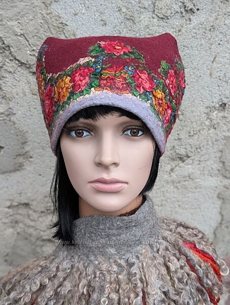 шапочка Мавка - овеча вовна, ручна робота 