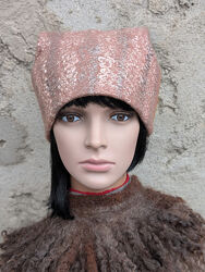 зимова шапочка Юстина - овеча вовна, ручна робота