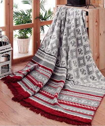 Теплі новорічні пледи з бавовни та акрилу ТМ AKSU