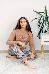 Тепла жіноча піжама хб з начісуванням